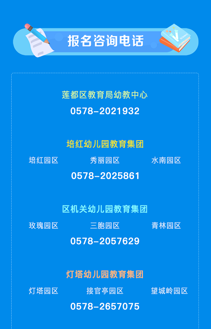 莲都区城区公办幼儿园2021年秋季招生报名指南