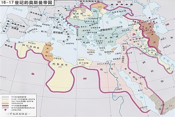 奥斯曼帝国的领土在17世纪达到最高峰.