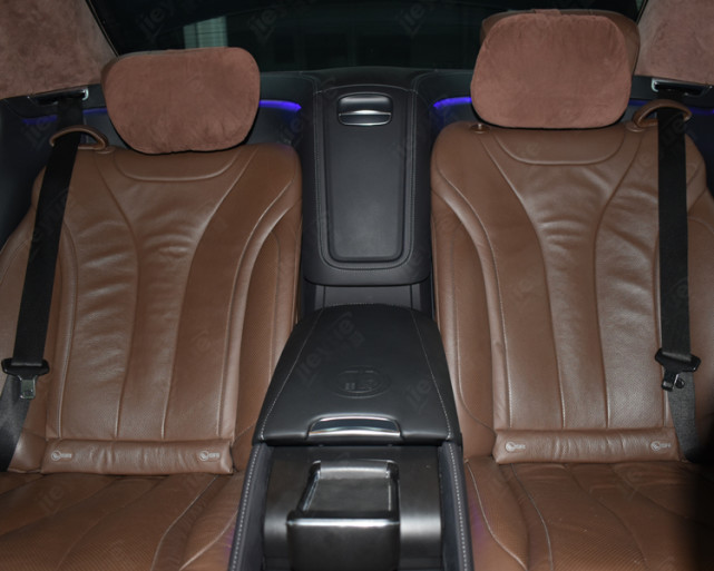 奔驰s320改装后排座椅打造头等舱商务行政马鞍 捷越豪车升级
