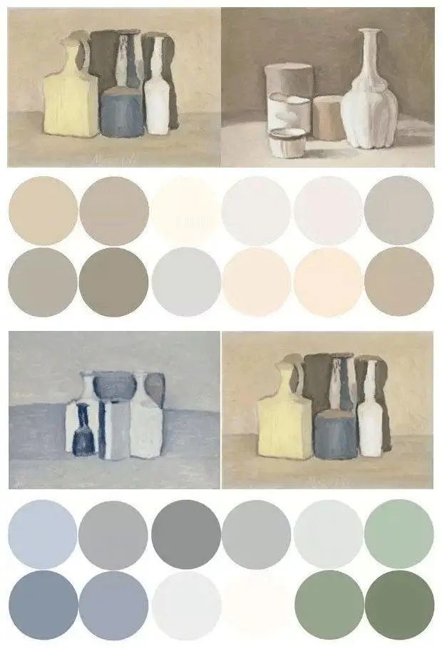 莫兰迪色,以意大利艺术家乔治·莫兰迪一系列静物作品命名的色调,是