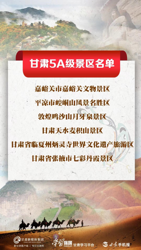 【微海报】甘肃5a级景区名单