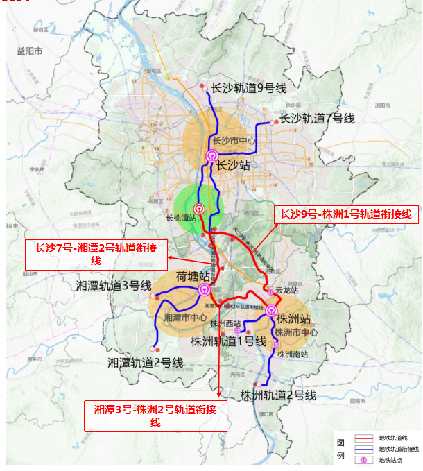 长沙地铁7号线10月动工预留株洲衔接条件附站点高清图