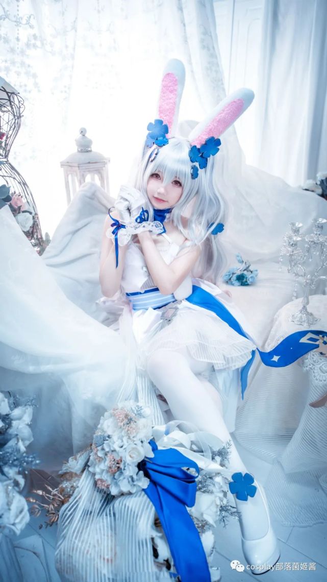 cos:碧蓝航线萌妹拉菲的白兔与誓约cos正片@雪晴
