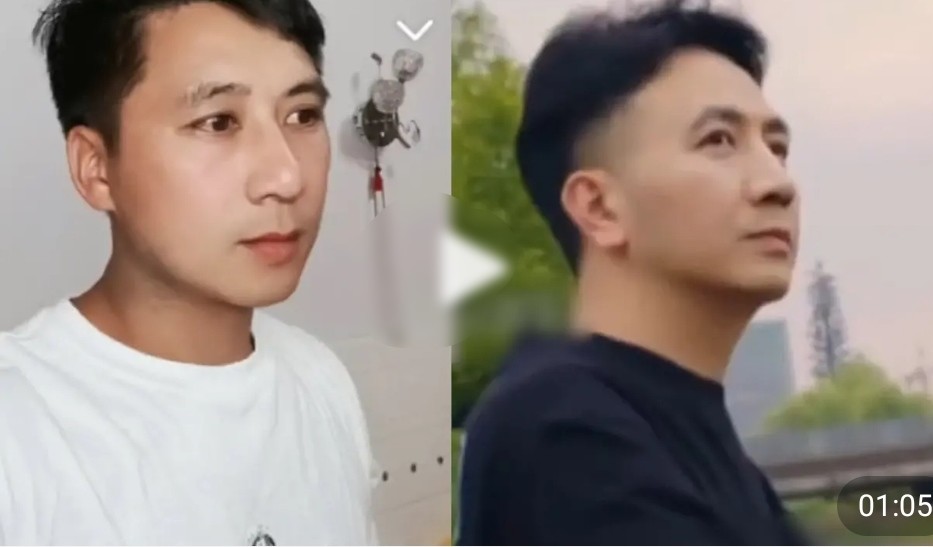 眼里透露着善良,而林的眼神则更多的是冷酷,而且男子看上去更年轻一些