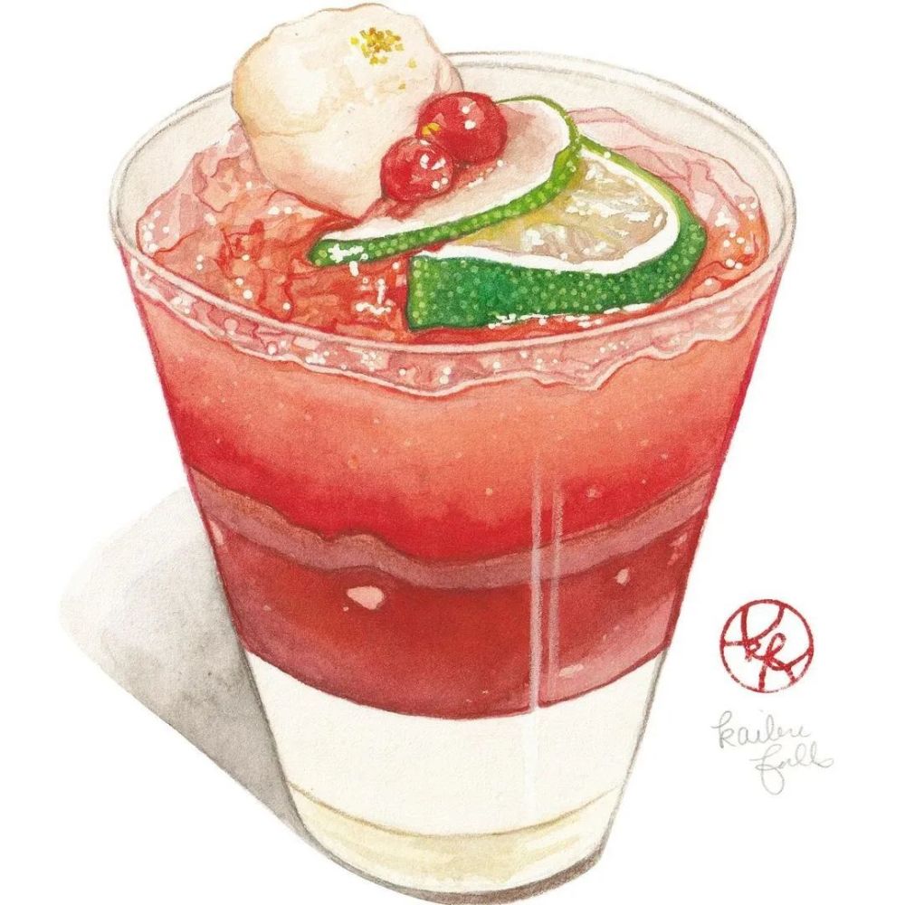 水彩kailene食物水彩甜品下午茶小糕点每种食物满满食欲