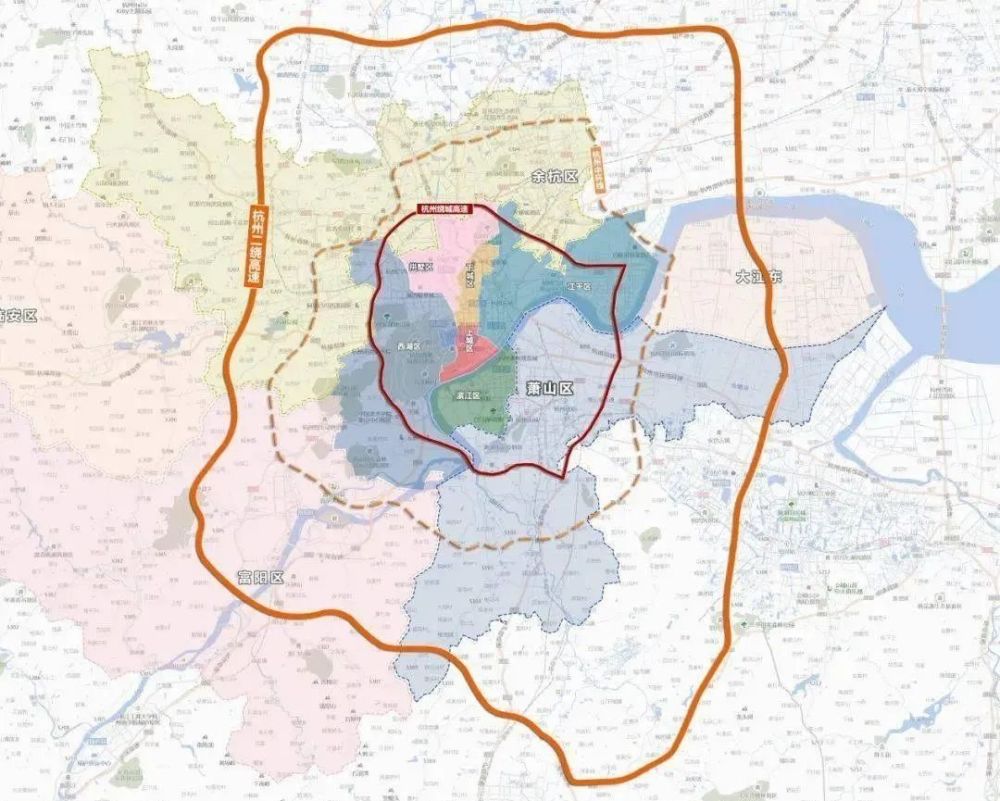 "十四五"期间,杭州都市圈环线(二绕)将全面建成,中环将基本贯通,杭州