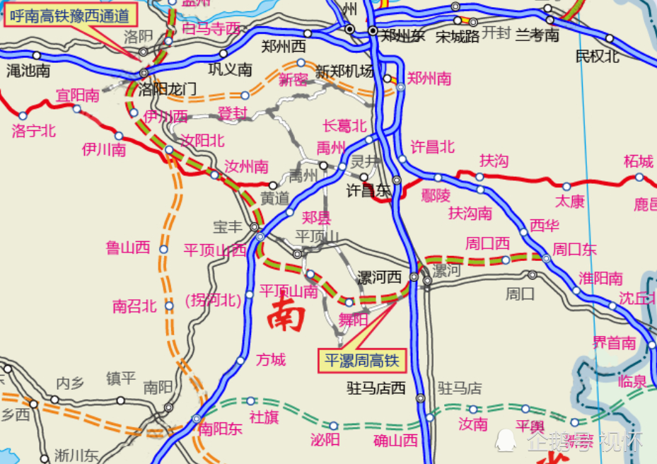 第1条是平漯周高铁,这条高铁全线在河南省境内,途经省内的平顶山,漯河
