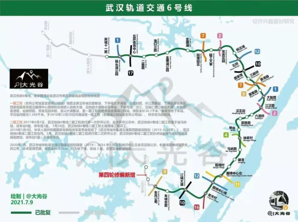 武汉地铁6号线二期站名确定