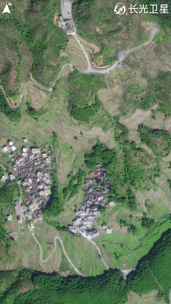 卫星x乡村旅游江西省上饶市婺源县溪头乡西岸村江岭村