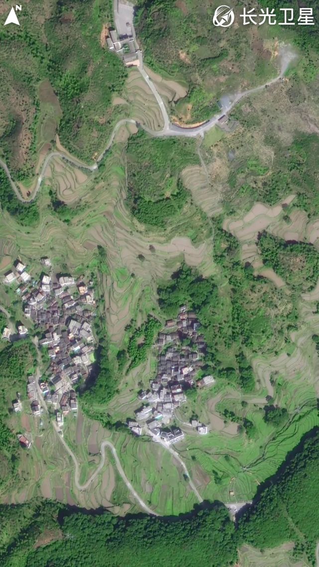 卫星x乡村旅游江西省上饶市婺源县溪头乡西岸村江岭村