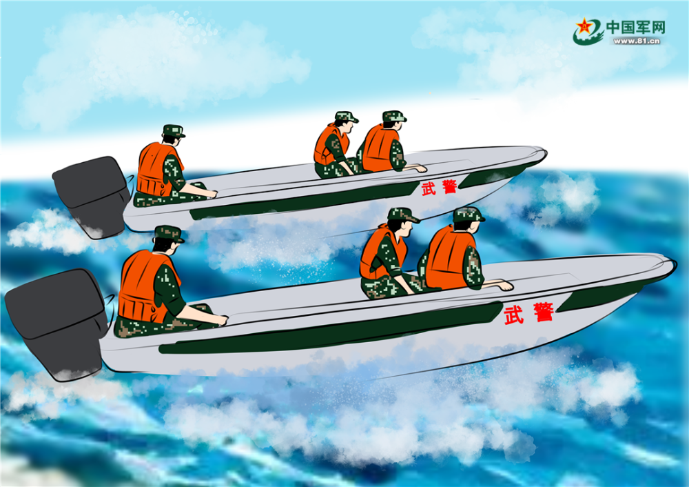 冲锋舟强化训练,提升官兵的水上救援能力.