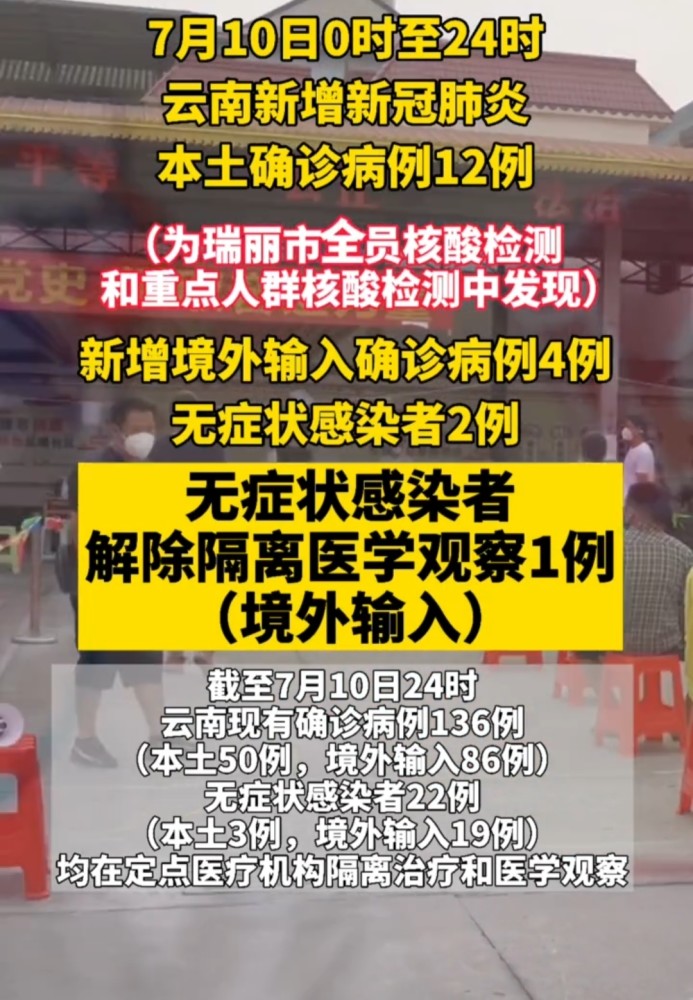 云南疫情 7月10日,云南新增新冠肺炎本土确诊病例12例.云南加油