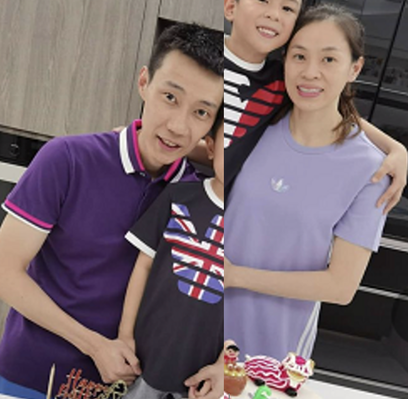 李宗伟俩儿子罕见曝光晒全家福为小儿子庆生儿子小眼睛像老爸