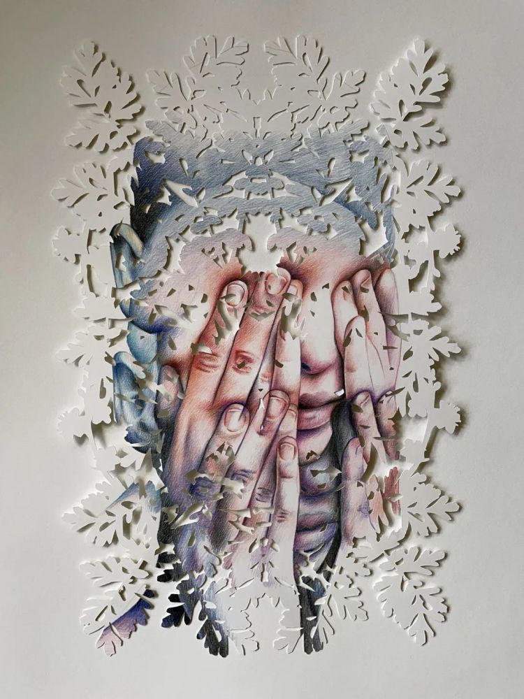 剪纸与绘画的结合镂空的肖像画带给人耳目一新的感觉