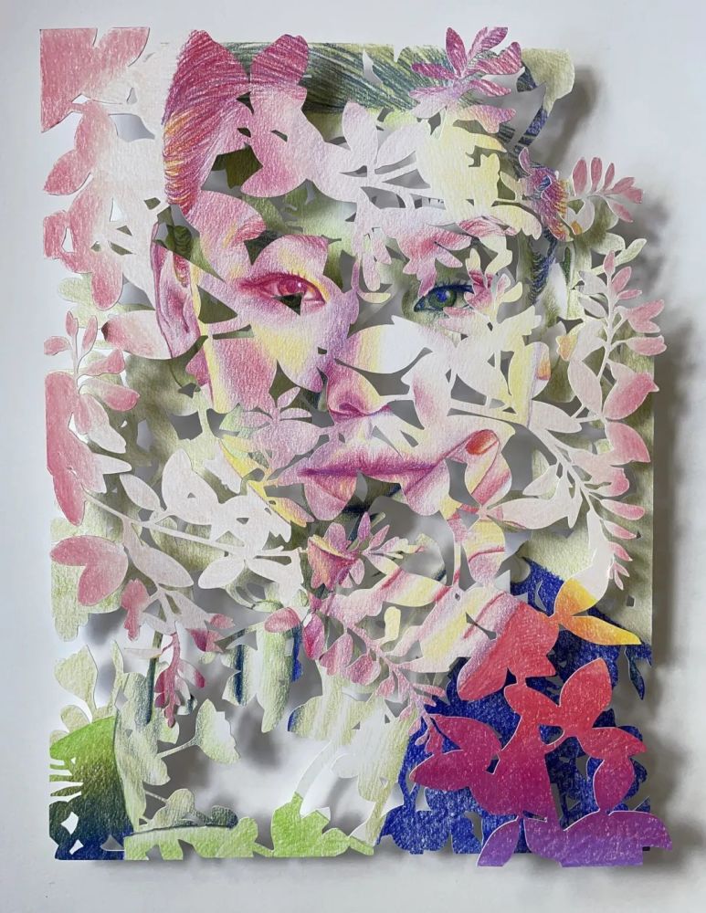 剪纸与绘画的结合镂空的肖像画带给人耳目一新的感觉