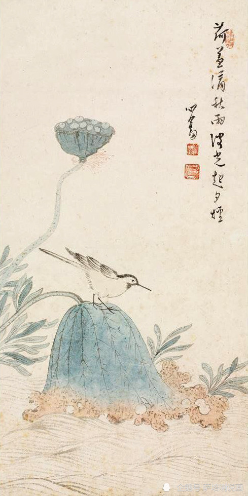 淡雅清新,溥心畲绘《花鸟四条屏》