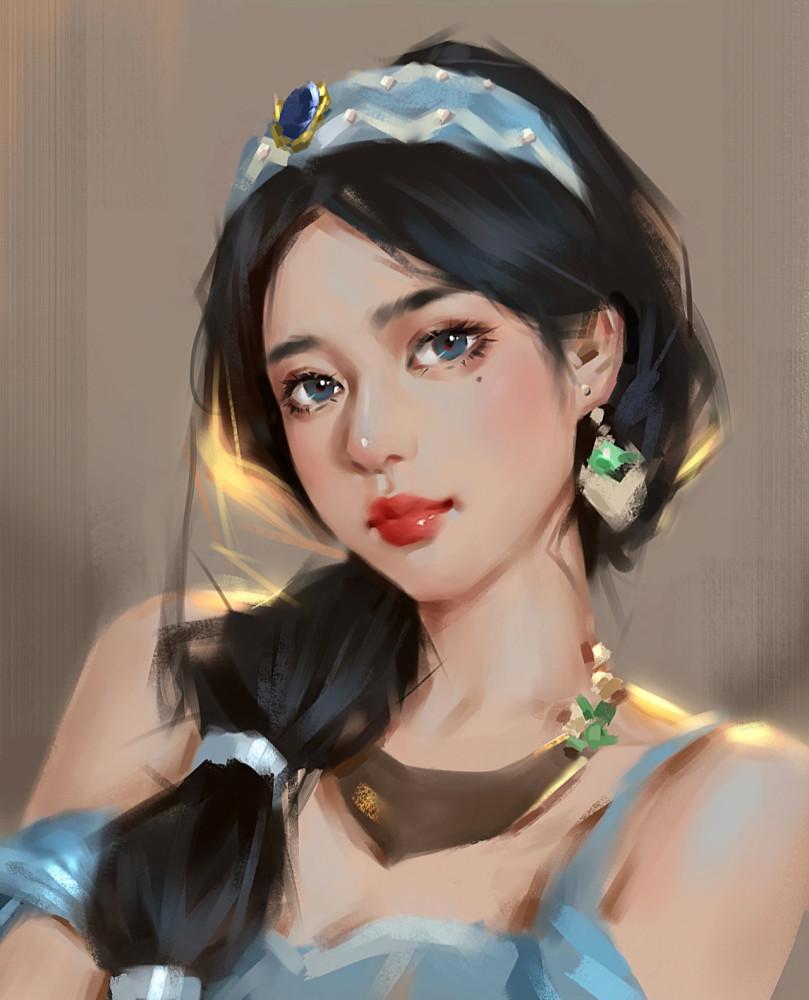 厚涂插画女孩这画风太可了