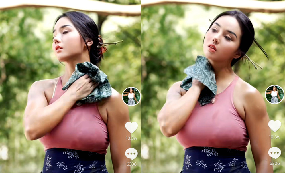 胡闹闹用了87个视频半年就涨粉300万挑战金晨手臂夹鸡蛋