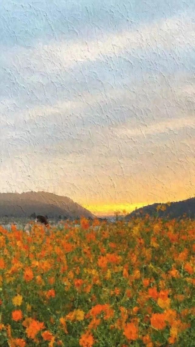 油画壁纸‖神把黑暗中跳舞的心脏叫做月亮