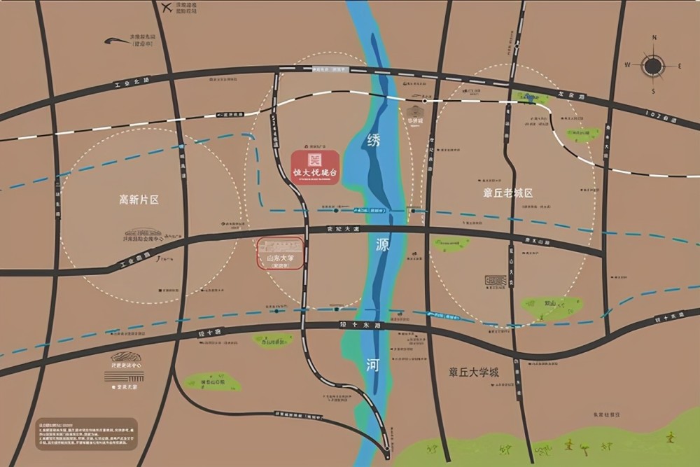 k903路,章丘22路等公交线路,距章丘火车站较近,近临圣井立交,交通较为