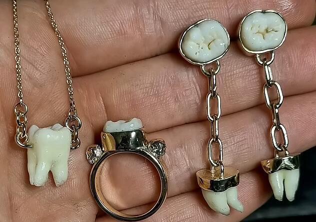 澳大利亚一女子用死者的牙齿为悲痛的亲人制作首饰留念