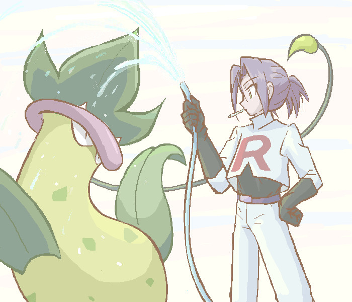 抓走当地居民宝可梦计划的火箭队三人组之一的小次郎看见了鲤鱼王大叔