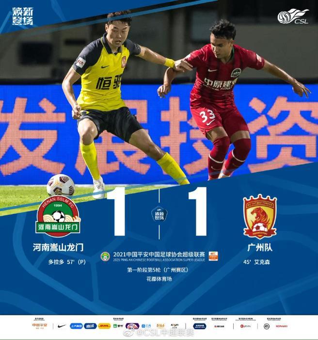 中超 中超重燃战火！张琳芃送点河南爆冷逼平广州队