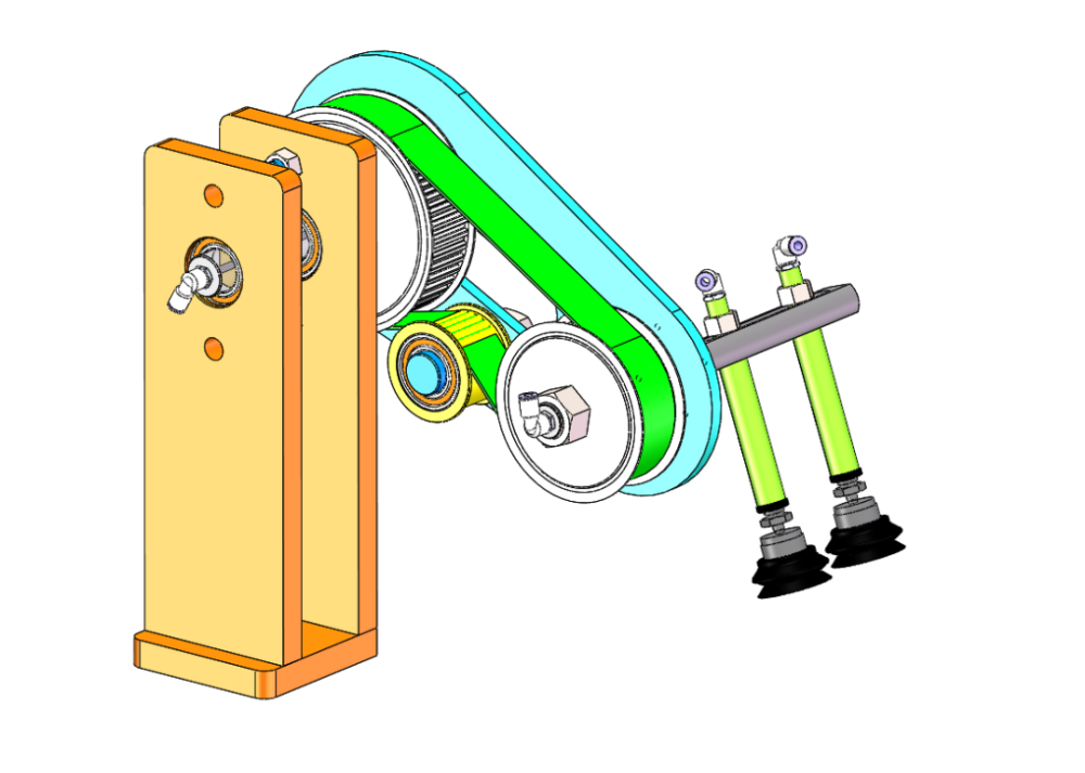 solidworks千機聯動真空吸盤取料翻轉機械手