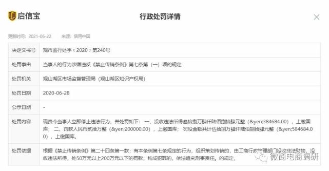 观山湖普悦医疗美容有限公司因涉嫌传销被处罚20万元(图1)