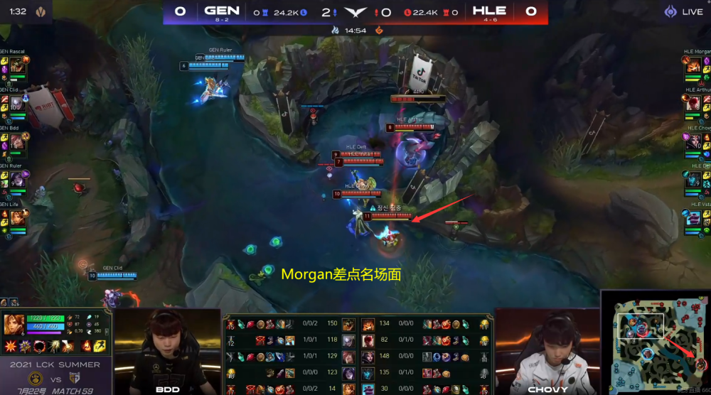 LOL：Morgan又出名场面？韩华上野发挥太离谱Chovy哭了！_腾讯新闻