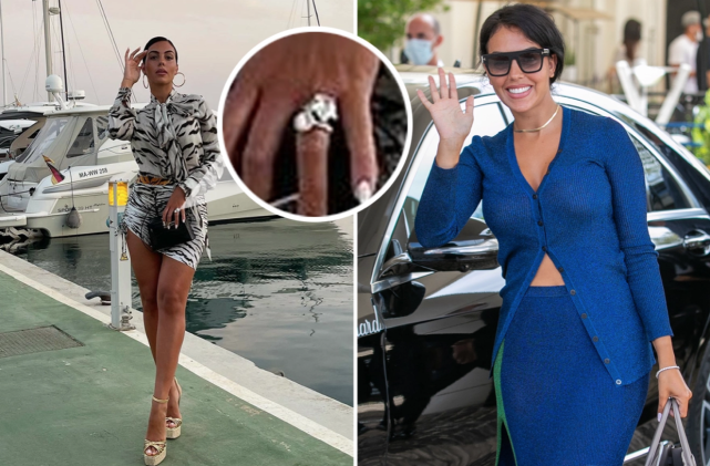 c罗女友乔治娜亮相戛纳电影节炫耀迷人身材和闪闪发光大钻戒