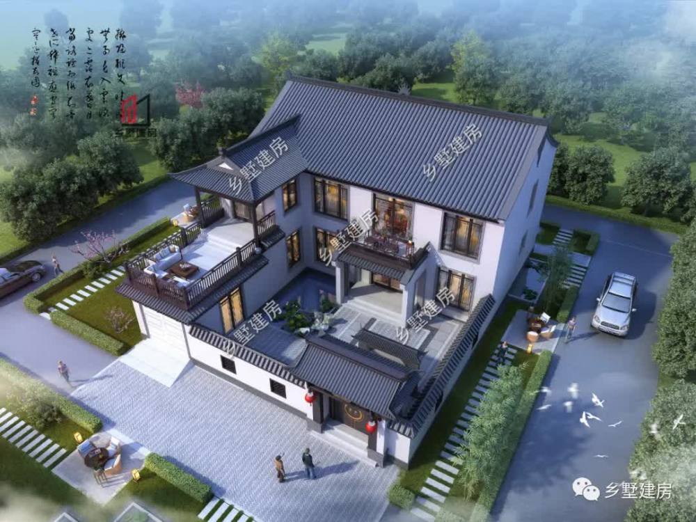 二层带露台的中式合院,另有车库,我猜你一定没有见过_腾讯新闻