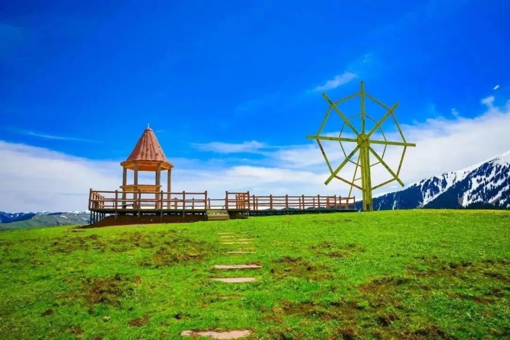 卫星x乡村旅游新疆伊犁哈萨克自治州新源县那拉提镇阿尔善村