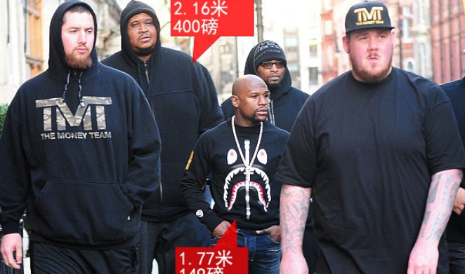 拳王梅威瑟的"4大金刚"保镖,平均身高2米以上,年薪百万美金