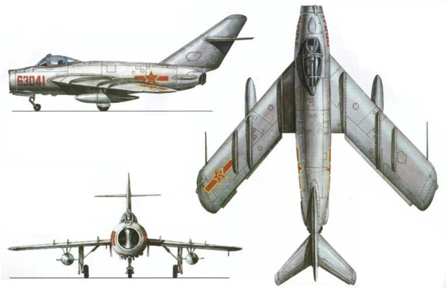 歼-5飞机的三视图吴克明:1956年9月10日上午10点,我向聂帅进行了