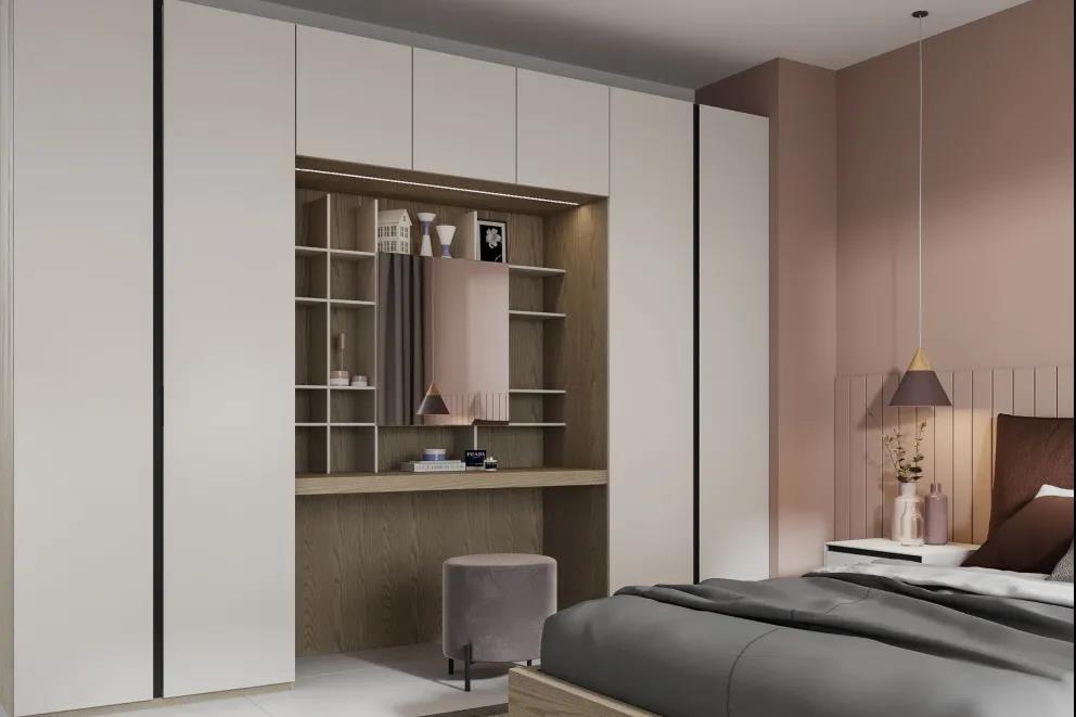 利用转角加装吊柜,包覆隐藏承重柱; 或者通过加装切角吊柜避开,也是