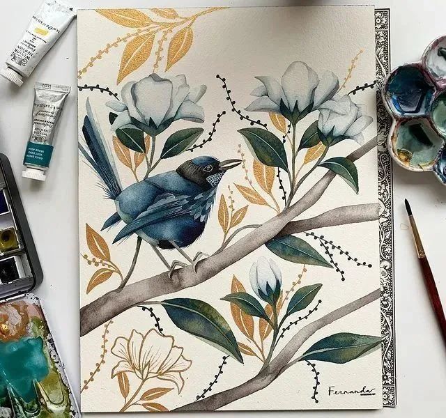 分享17张水彩插画临摹素材,水彩也可以画出印刷品的感觉!_腾讯新闻