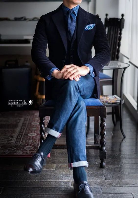 西装搭配牛仔裤教你穿出时尚型男感