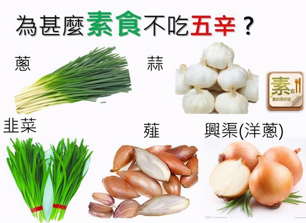 葷菜不只是動物肉製品,《楞嚴經》中佛家五葷為大蒜,小蒜,興渠,慈蔥