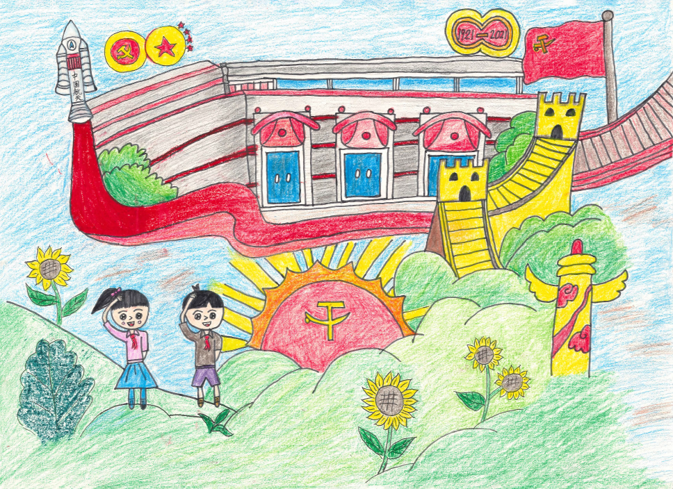 厚植爱国主义情怀,程家桥街道组织开展了"童绘·百年荣光"活动,让孩子