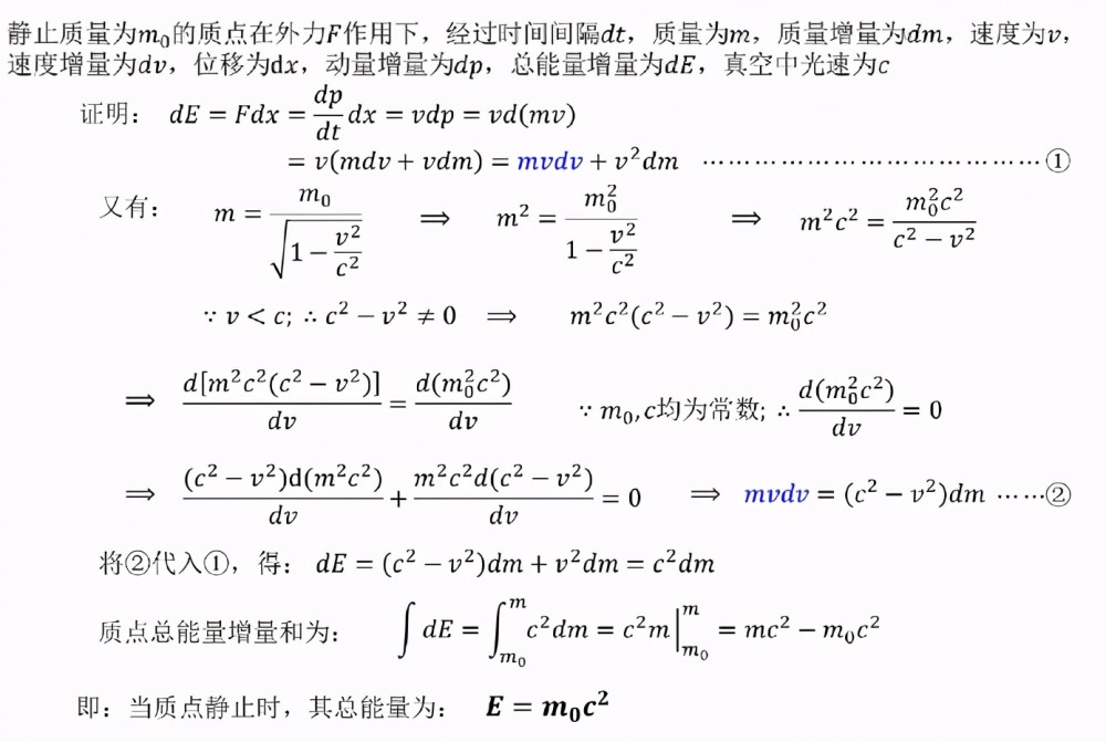 增等效应与速度叠加的洛伦兹变换前提下,物体蕴含的能量变化计算公式