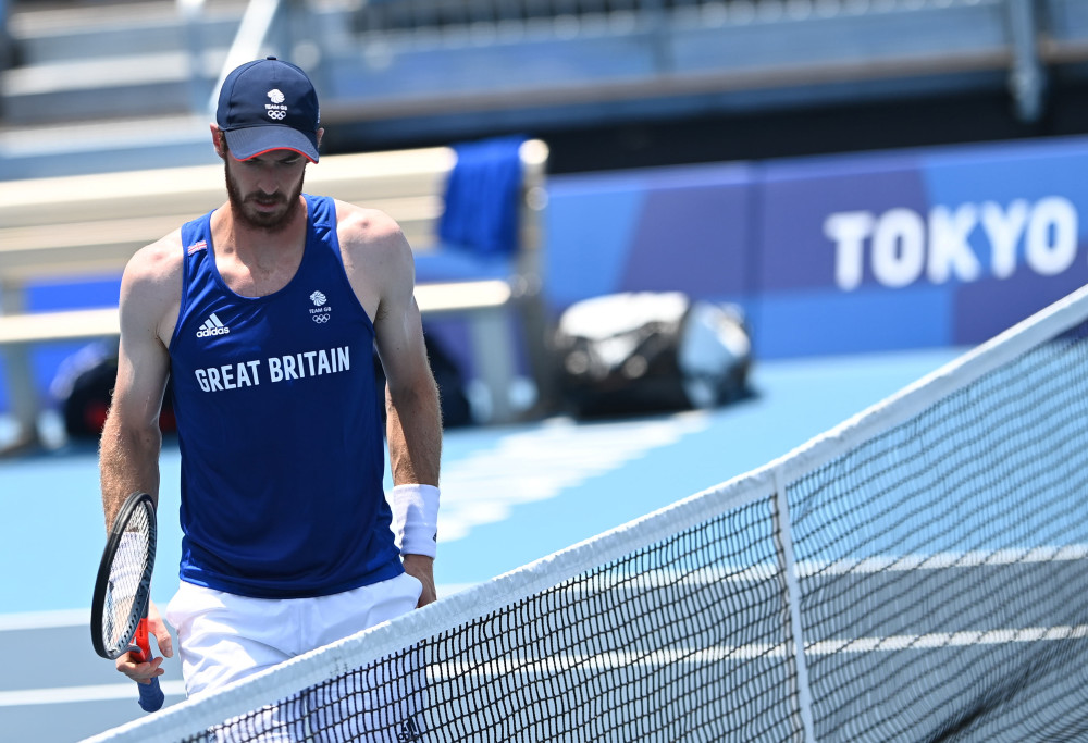 (东京奥运会)英国网球选手穆雷赛前训练