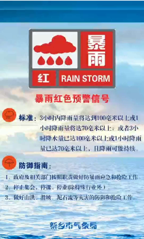 【开元体育官网登录入口下载】红色预警！新乡仍有暴雨！大家要全力做好防范