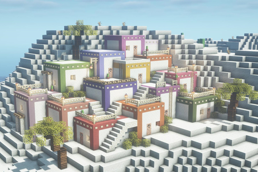 我的世界:地底村庄,只有一个房屋的村庄,都是mc的杰作