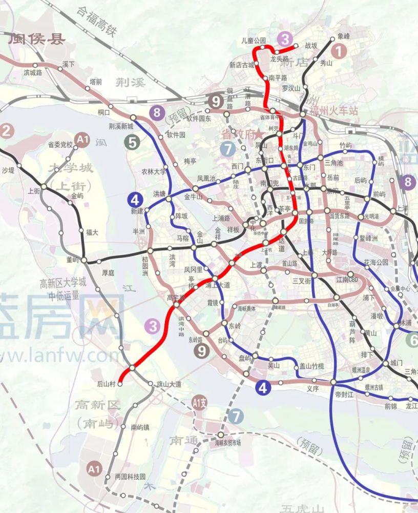 福州地鐵第三輪再次修改路線高清圖曝光四條線路微調加福清軌道s1線