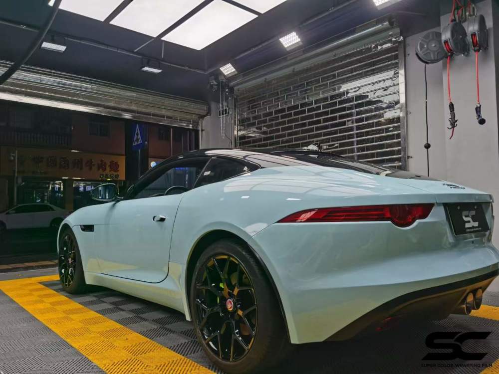捷豹ftype汽车贴膜sc film改色膜冰川蓝