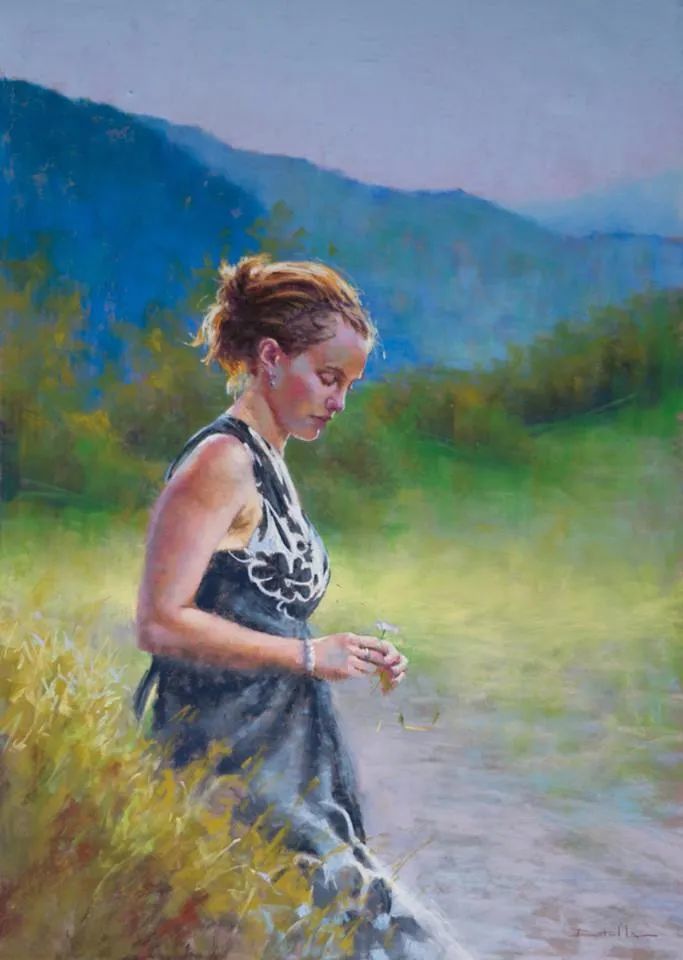 魅力独特的色粉味道——法国女画家洛朗·博泰拉色粉人物肖像画作品