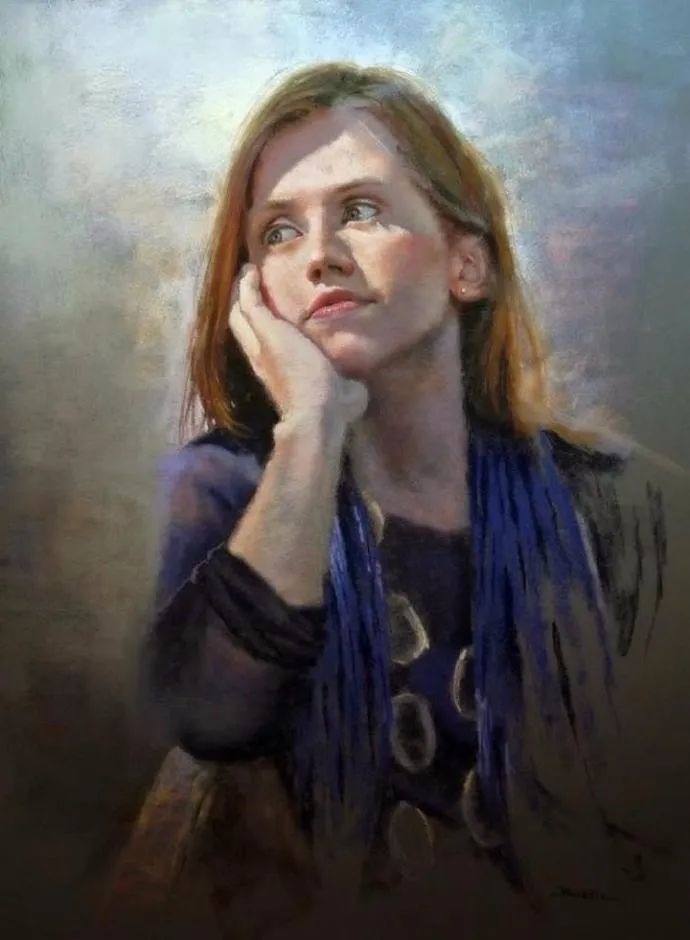 魅力独特的色粉味道——法国女画家洛朗·博泰拉色粉人物肖像画作品