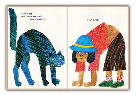 比如这本eric carle的《from head to toe》,就很适合tpr启蒙.