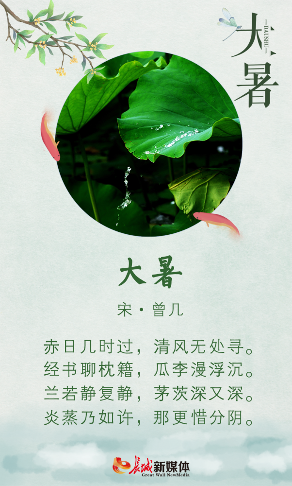 大暑诗节竹深树密虫鸣处时有微凉不是风